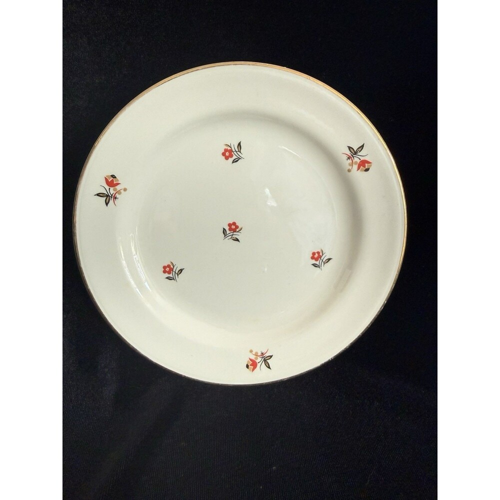 4 Cunningham & Picket 6 1/4”Saucer Eggshell 1940’s Desert Cardinal Hand Decorate